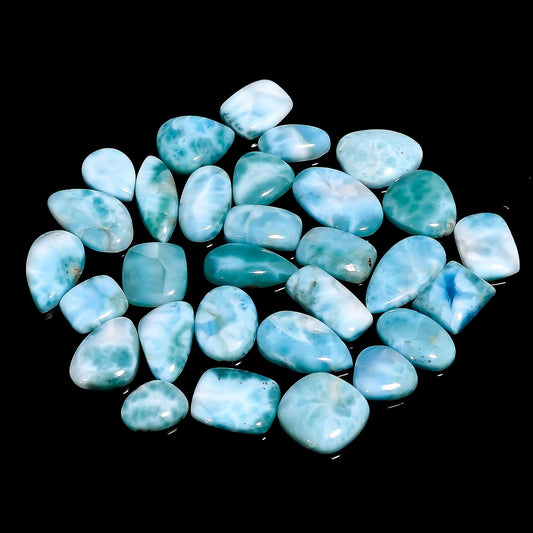 50 carats Natural Larimar Gemstones Wholesale Cabochons Lot, Jewelry Making Loose Gemstone, Polished Gems, DIY, Wire Wrapping, Reiki, Wikka, Healing Crystals, Bulk Gemstone Deal 2 to 3pcs