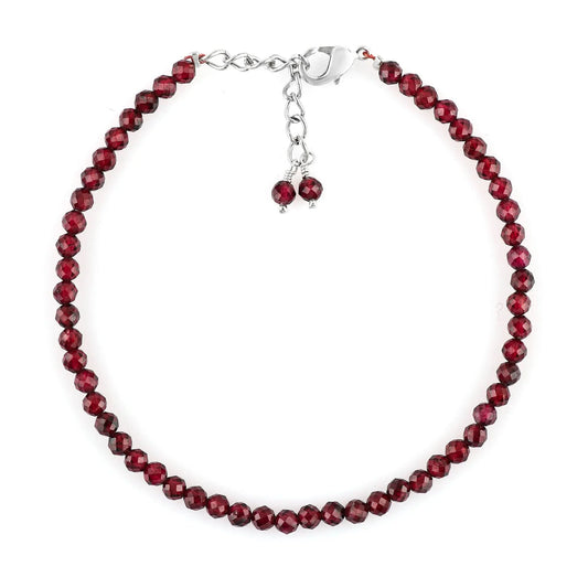 Natural Garnet Gemstone Micro Round Beads Bracelet | Energy & Protection Jewelry Armonia