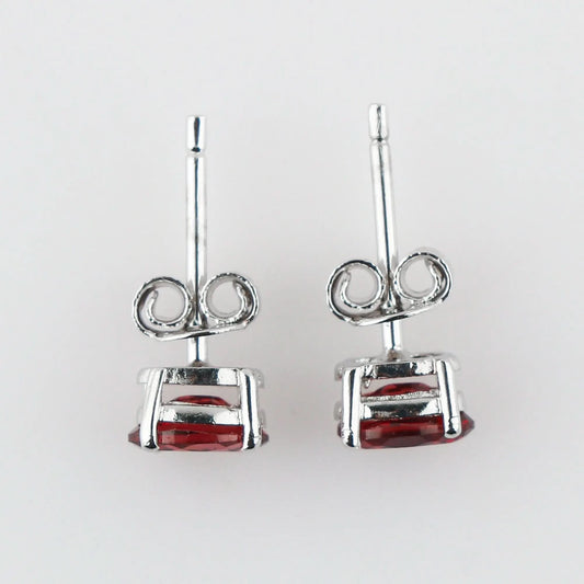 Red Garnet Crystal Stud Earrings | BrilliantโCut Oval Natural Gem in 925 Sterling Silver Armonia Gems