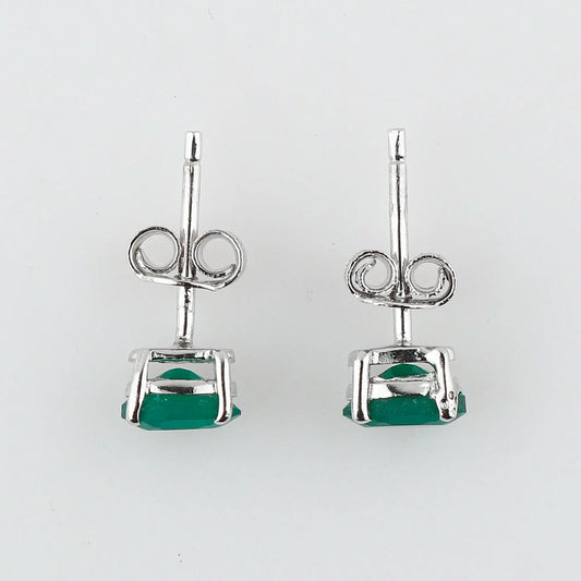 Natural Green Onyx Oval Stud Earrings 925โฏSterling Silver | Elegant Gemstone Jewelry Armonia Gems