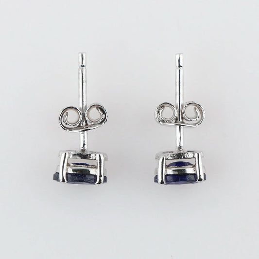 AA+ Quality Blue Sapphire Earrings in 6x4mm Oval Shape