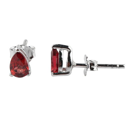 10 year anniversary gift red garnet brilliant cut pear earrings women