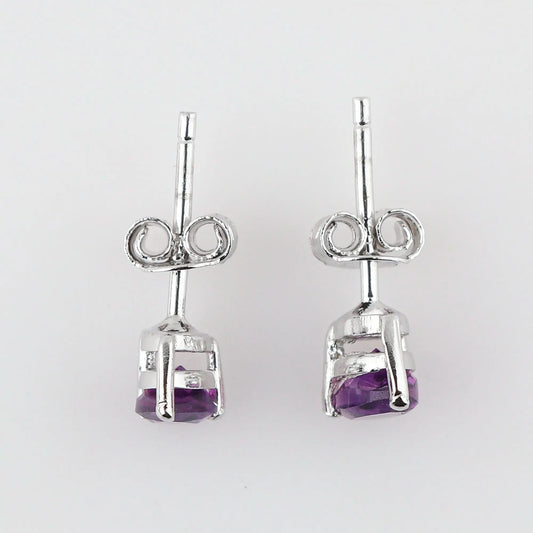 7 year anniversary gift brilliant cut amethyst pear earrings for her