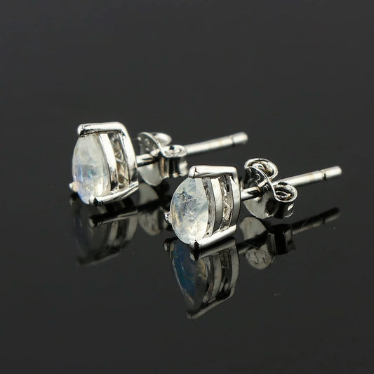 Moonstone Stud Earrings for Women Crafted from 925 Silver, Natural Stone | Fine Jewelry for Women Armonia Gems