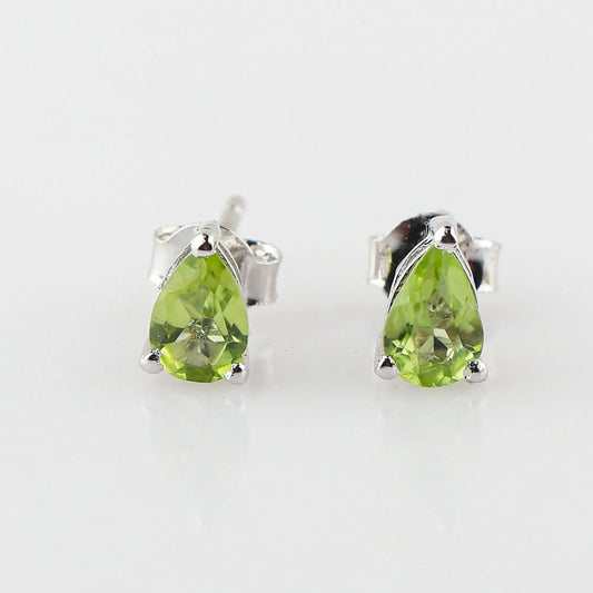 Natural Peridot Stud Earrings in Pear Shape, 925 sterling silver crafted, Perfect for Women, Wife, and Your Loved Ones Armonia Gems