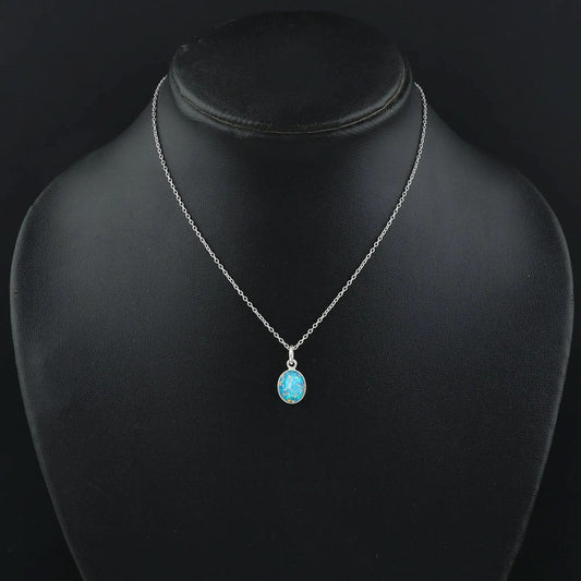 Stylish Pendant in 925 silver, handcrafted in 1.3 Ct Ethiopian Opal Gemstone