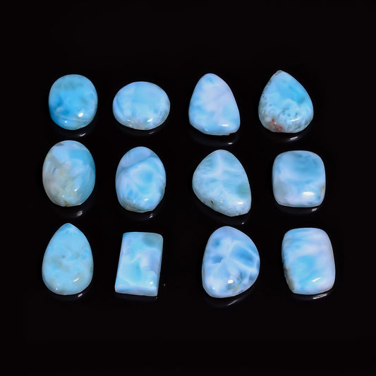 Sky Blue to Ocean Blue Larimar Cabochon – Unique Gemstone Bulk Lot