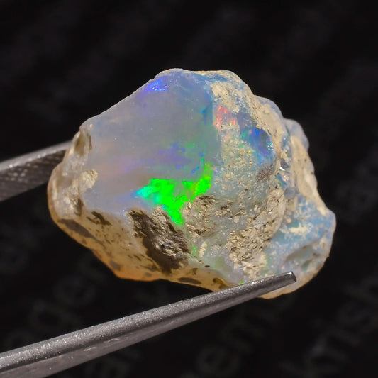 Natural White Ethiopian Opal (22x20x13 mm) Gem for Collectors