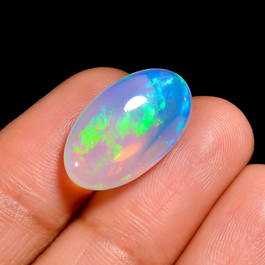 Stunning White Ethiopian Opal 06.50 Loose Cobochon Gemstone, perfect for all jewelry