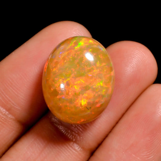 13-carat oval brown cabochon from Ethiopia, perfect for custom jewelry.