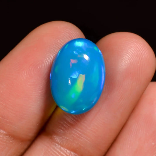 Oval 4.50 Carat Skya Blue Ethiopian Opal Cabochons