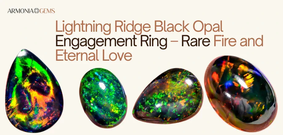 Lightning Ridge Black Opal Engagement Ring – Rare Fire and Eternal Love
