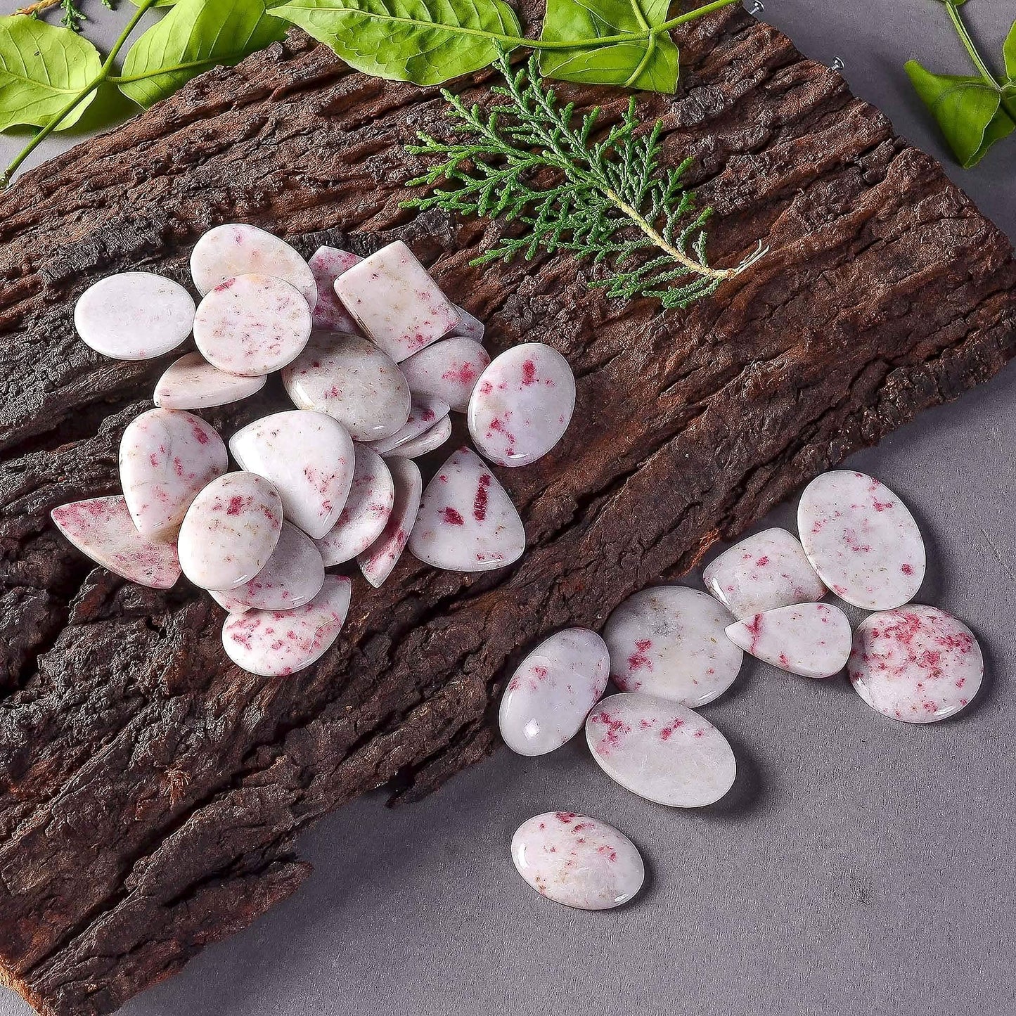 100 Cts Natural Cinnabar Cabochons (5 Pcs) – A+ Polished Loose Gemstone Lot for Jewelry Making