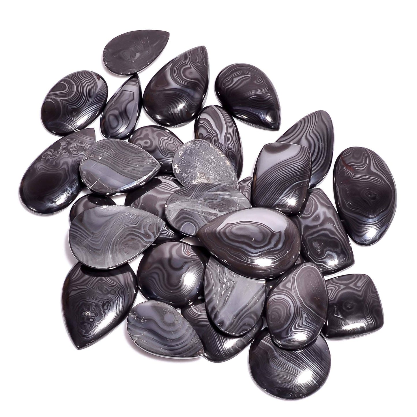 2–3 Pcs Natural Psilomelane Cabochons (50 Cts)