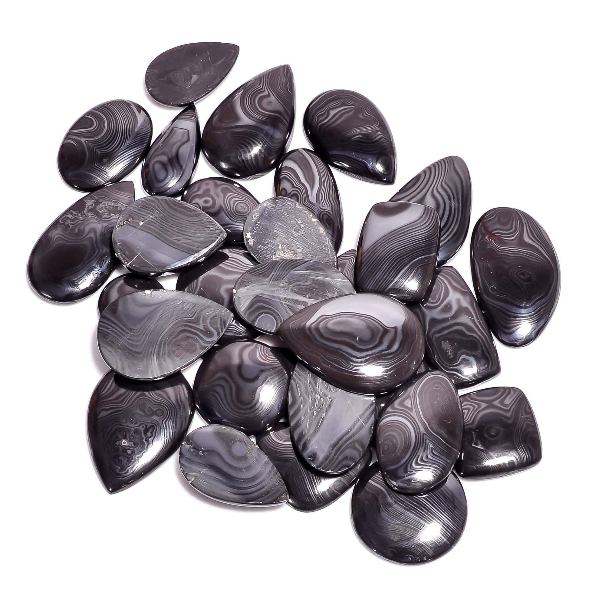 2–3 Pcs Natural Psilomelane Cabochons (50 Cts)
