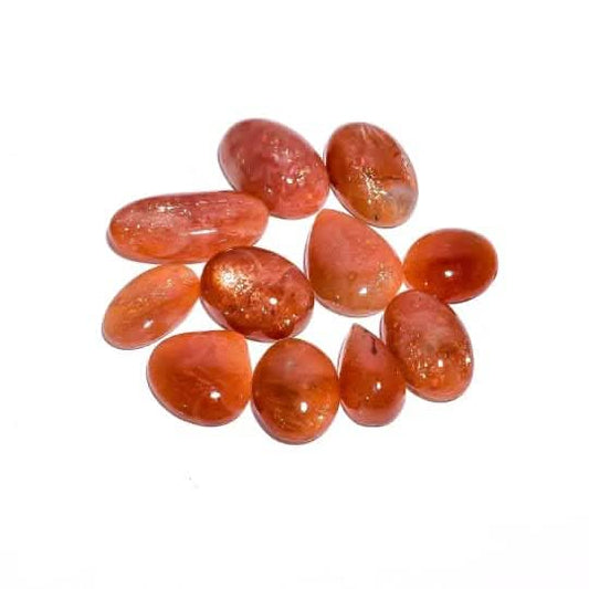 50 carats Sunstone Polished Gemstone, Natural Crystals, Healing Stones, Wholesale Cabochon Lot, Jewelry Making Supply, Gift Stone, Strength Stone, 14 to 18mm [3 to 4 pcs]