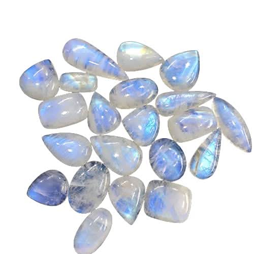 (4 to 5pcs) Natural Rainbow Moonstone Gemstone Wholesale Cabochons Lot, Jewelry Making Loose Gemstone, Polished Decor, DIY, Wire Wrapping, Reiki, Wikka, Healing Crystals, Bulk Gemstone