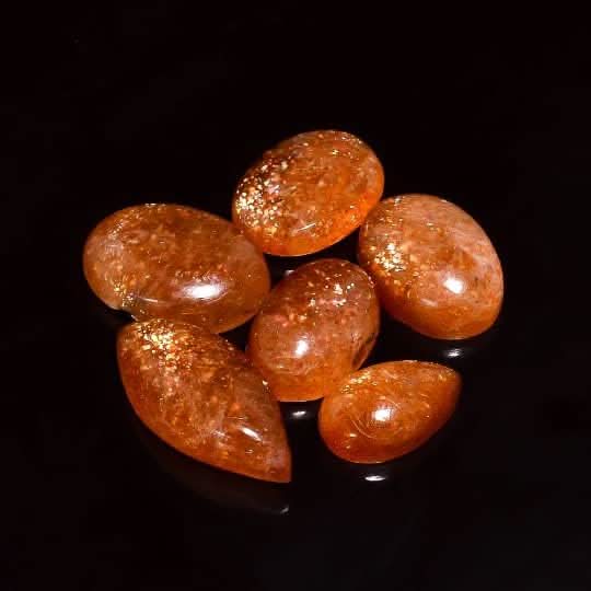 50 carats Sunstone Polished Gemstone, Natural Crystals, Healing Stones, Wholesale Cabochon Lot, Jewelry Making Supply, Gift Stone, Strength Stone, 14 to 18mm [3 to 4 pcs]