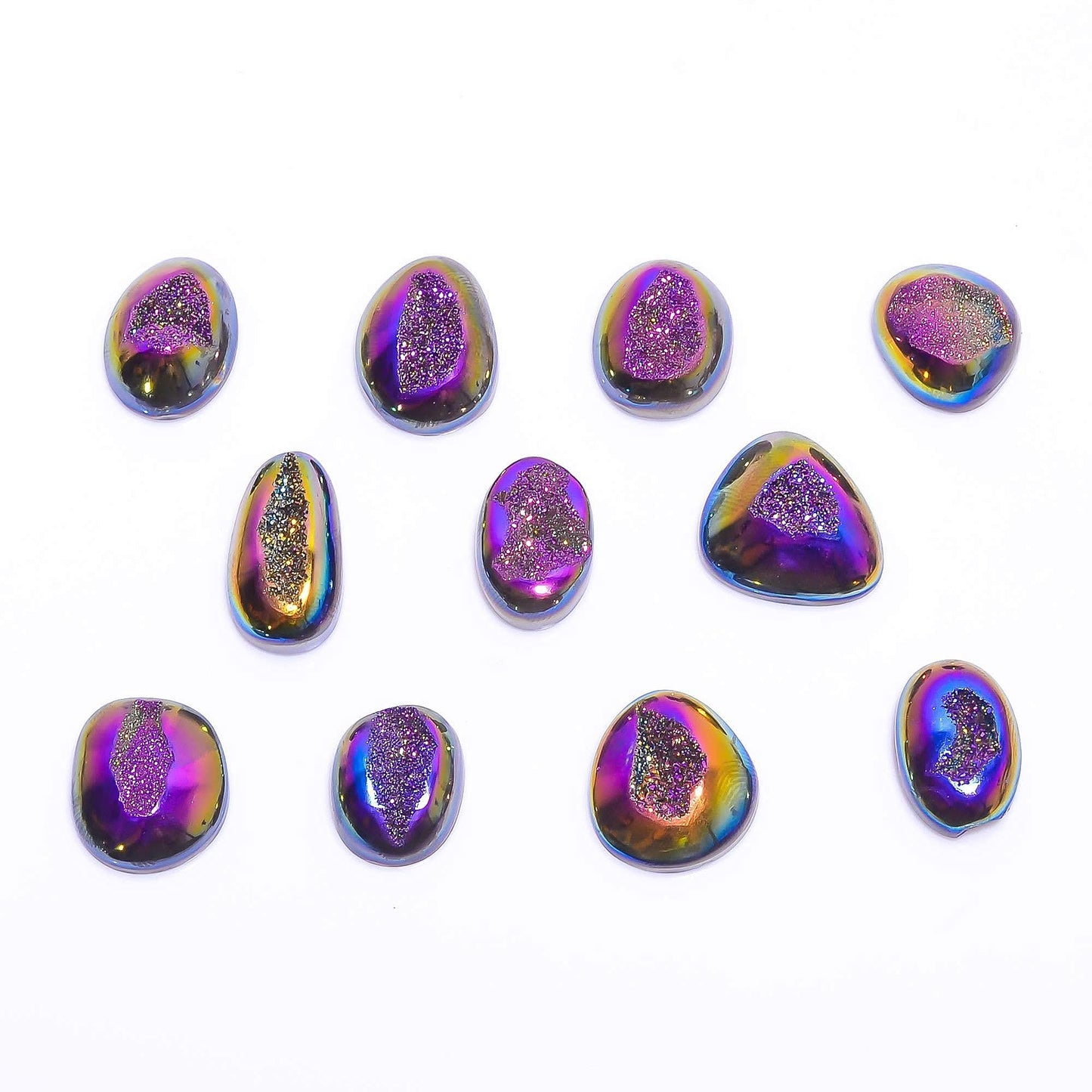 50 carat oval titanium druzy crystals for wire wrapping