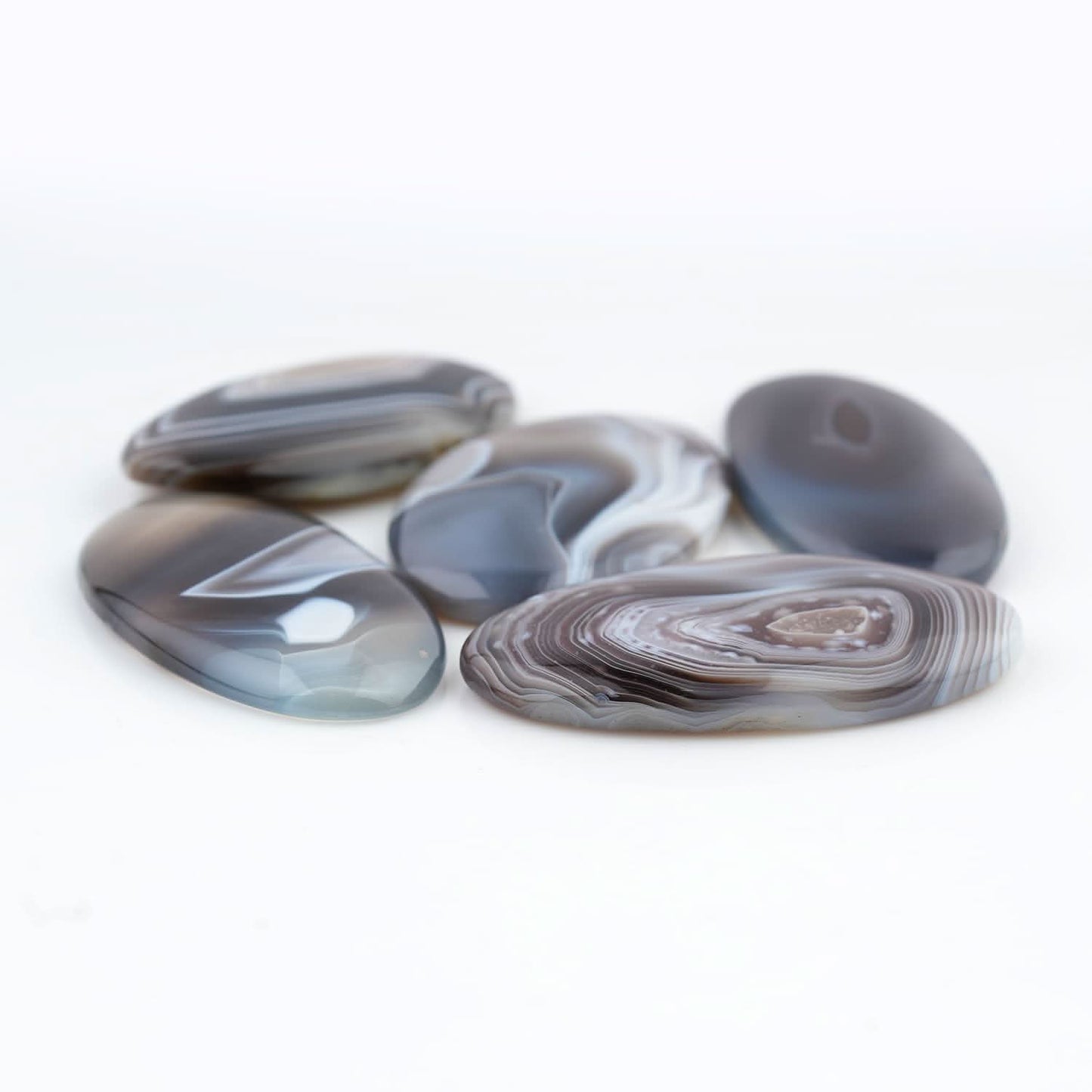 [40+mm] (3pcs) Big Botswana Agate Mix Shape Gemstones Cabochons, Jewelry Making Loose Gemstone, Polished Gems, DIY, Wire Wrapping, Reiki, Wikka, Healing Crystals, Bulk Gemstone Deal