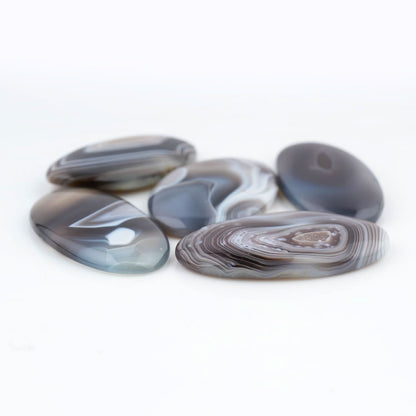 [40+mm] (3pcs) Big Botswana Agate Mix Shape Gemstones Cabochons, Jewelry Making Loose Gemstone, Polished Gems, DIY, Wire Wrapping, Reiki, Wikka, Healing Crystals, Bulk Gemstone Deal