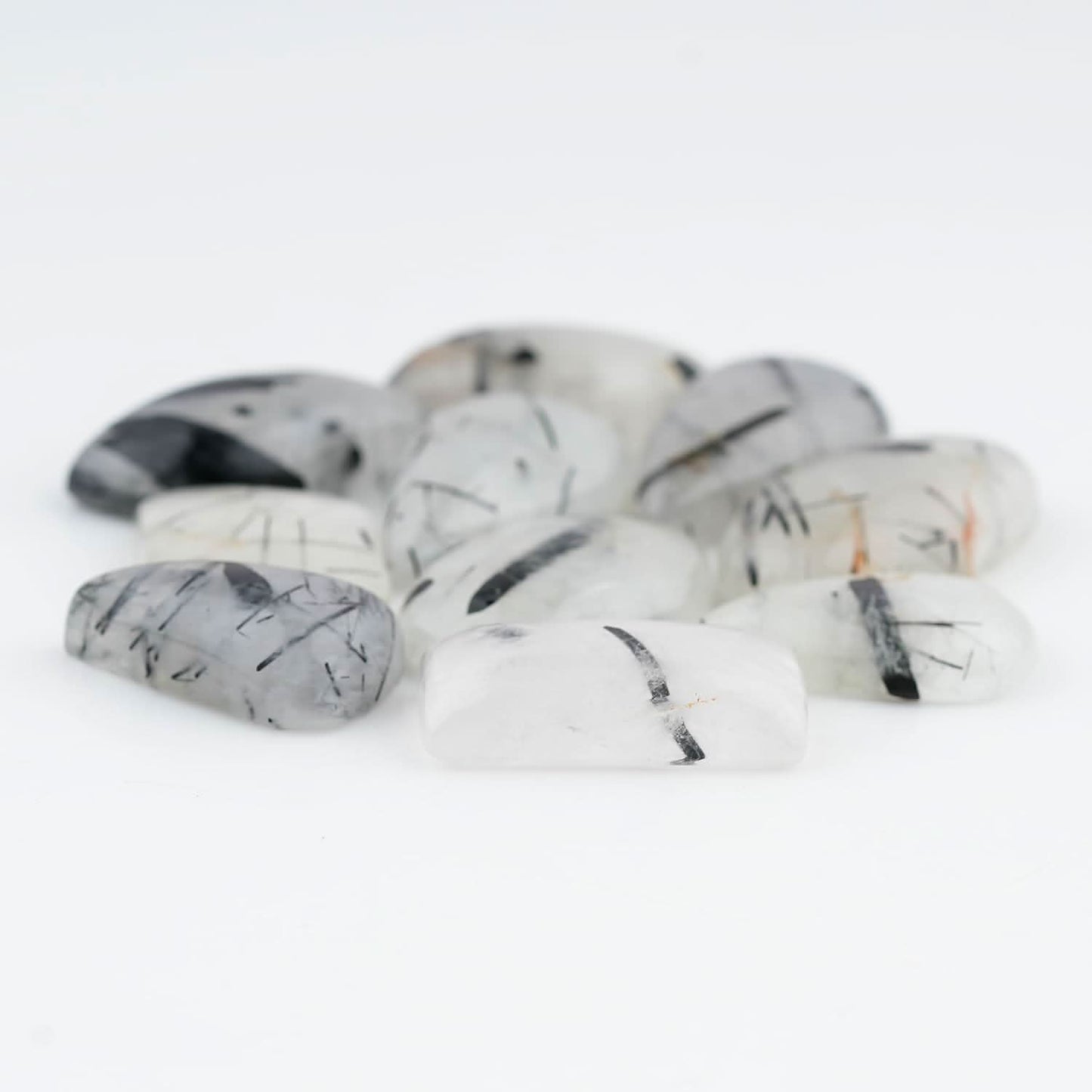 Black Rutile Quartz Mix Shape Gemstones Cabochons