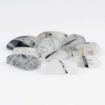 Black Rutile Quartz Mix Shape Gemstones Cabochons