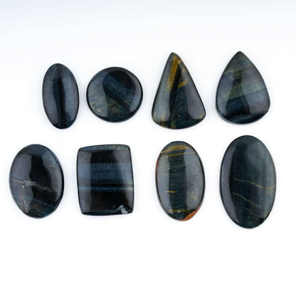 Blue tiger eye semi precious stone flat back polished AAA quality untreated