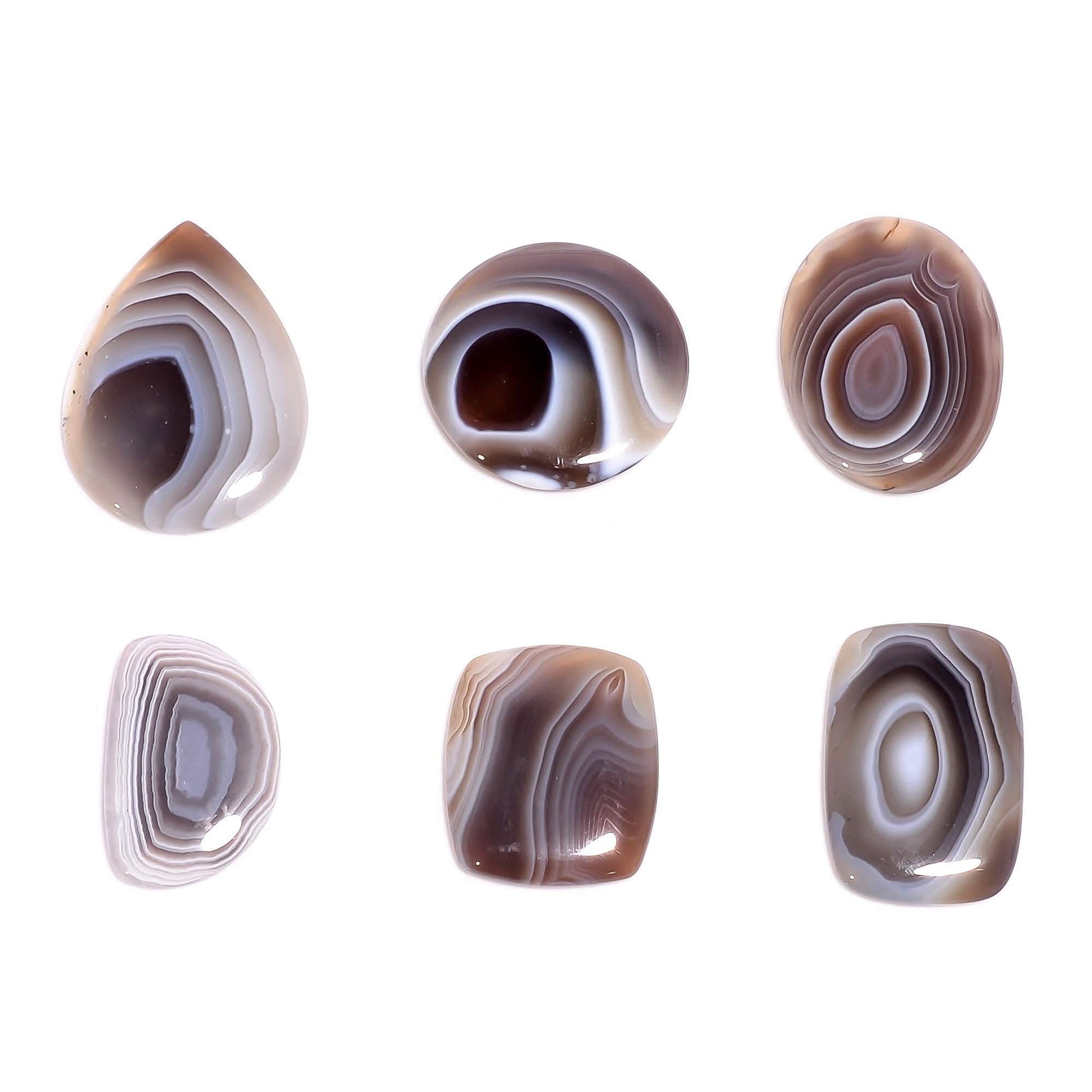 brown grey agate gemstone cabochon