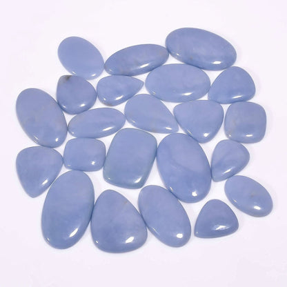 Wholesale angelite stone cabochons 20-35mm size range – scale reference sorted pieces
