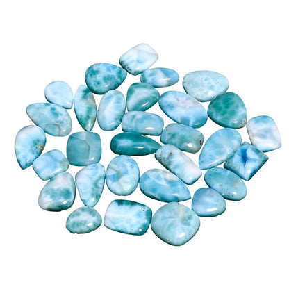 100 carats Natural Larimar Gemstones Wholesale Cabochons Lot, Jewelry Making Loose Gemstone, Polished Gems, DIY, Wire Wrapping, Reiki, Wikka, Healing Crystals, Bulk Gemstone Deal 6 to 8pcs