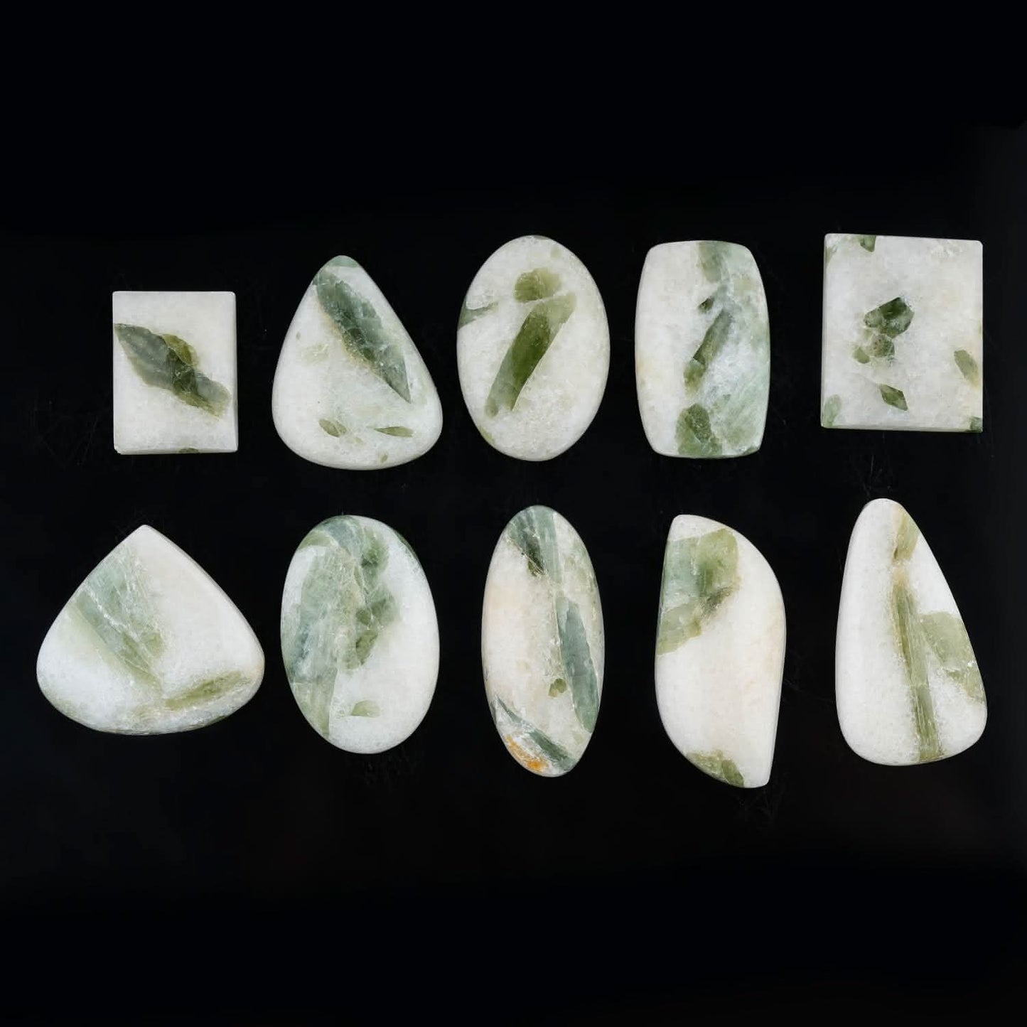 [20-35mm] (3-4pcs) Green Tourmaline Mix Shape Gemstones Cabochons, Jewelry Making Loose Gemstone, Polished Gems, DIY, Wire Wrapping, Reiki, Wikka, Healing Crystals, Bulk Gemstone Deal