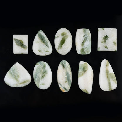 [20-35mm] (3-4pcs) Green Tourmaline Mix Shape Gemstones Cabochons, Jewelry Making Loose Gemstone, Polished Gems, DIY, Wire Wrapping, Reiki, Wikka, Healing Crystals, Bulk Gemstone Deal