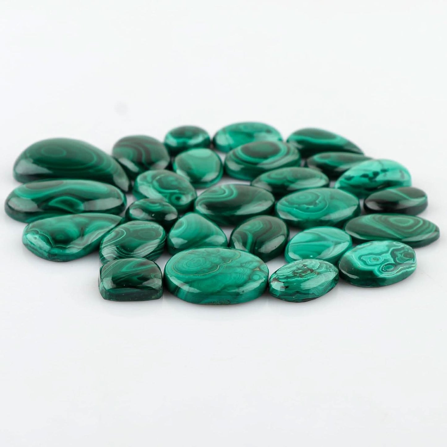 90+ carats Natural Malachite Gemstone Wholesale Cabochons Lot, Jewelry Making Loose Gemstone, Polished Decor Specimen, DIY, Wire Wrapping, Healing Crystals, Bulk Gemstone Deal 4-5pcs
