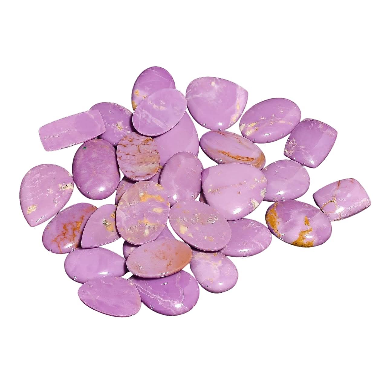 Natural phosphosiderite cabochon lot 4 pieces pink purple jewelry making
