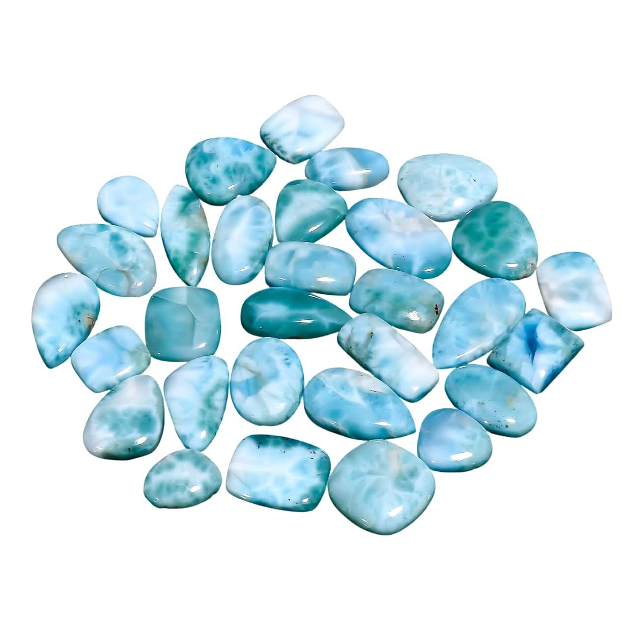 50 carats Natural Larimar Gemstones Wholesale Cabochons Lot, Jewelry Making Loose Gemstone, Polished Gems, DIY, Wire Wrapping, Reiki, Wikka, Healing Crystals, Bulk Gemstone Deal 2 to 3pcs