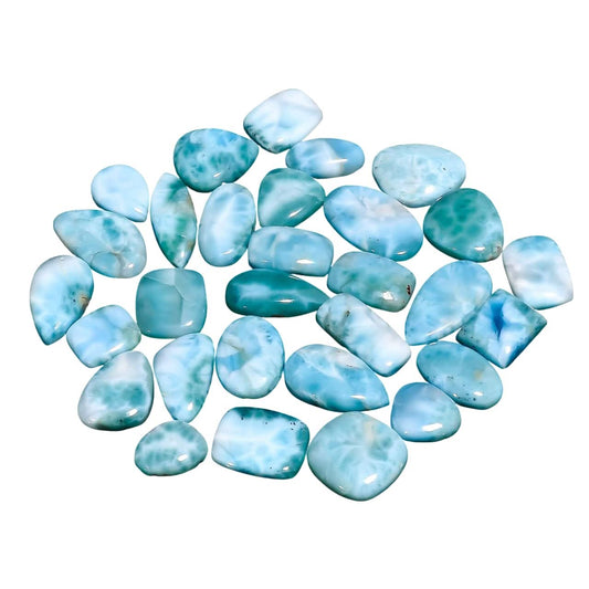 50 carats Natural Larimar Gemstones Wholesale Cabochons Lot, Jewelry Making Loose Gemstone, Polished Gems, DIY, Wire Wrapping, Reiki, Wikka, Healing Crystals, Bulk Gemstone Deal 2 to 3pcs