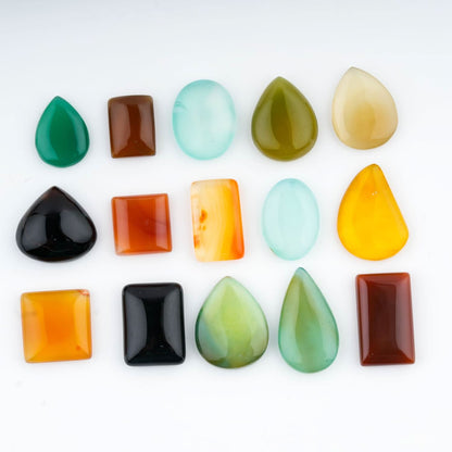 Multi Candy Onyx Mix Shape Gemstones Cabochons(15 pcs.) [15-25mm]