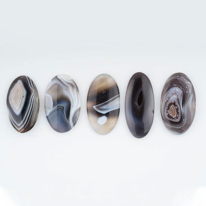 [40+mm] (3pcs) Big Botswana Agate Mix Shape Gemstones Cabochons, Jewelry Making Loose Gemstone, Polished Gems, DIY, Wire Wrapping, Reiki, Wikka, Healing Crystals, Bulk Gemstone Deal