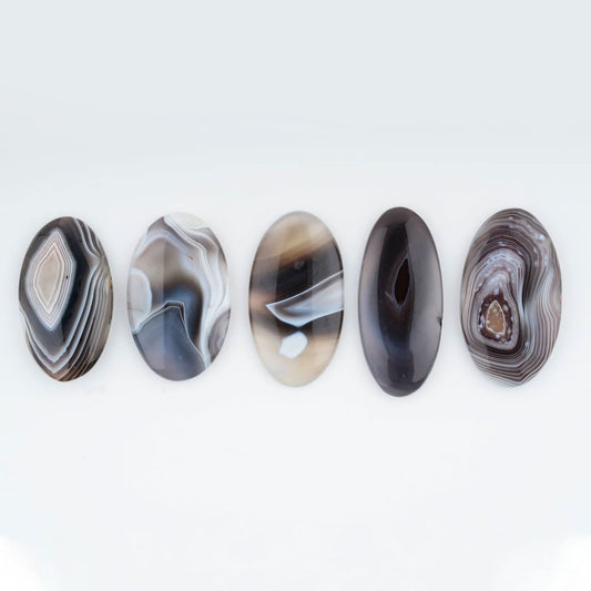 [40+mm] (3pcs) Big Botswana Agate Mix Shape Gemstones Cabochons, Jewelry Making Loose Gemstone, Polished Gems, DIY, Wire Wrapping, Reiki, Wikka, Healing Crystals, Bulk Gemstone Deal