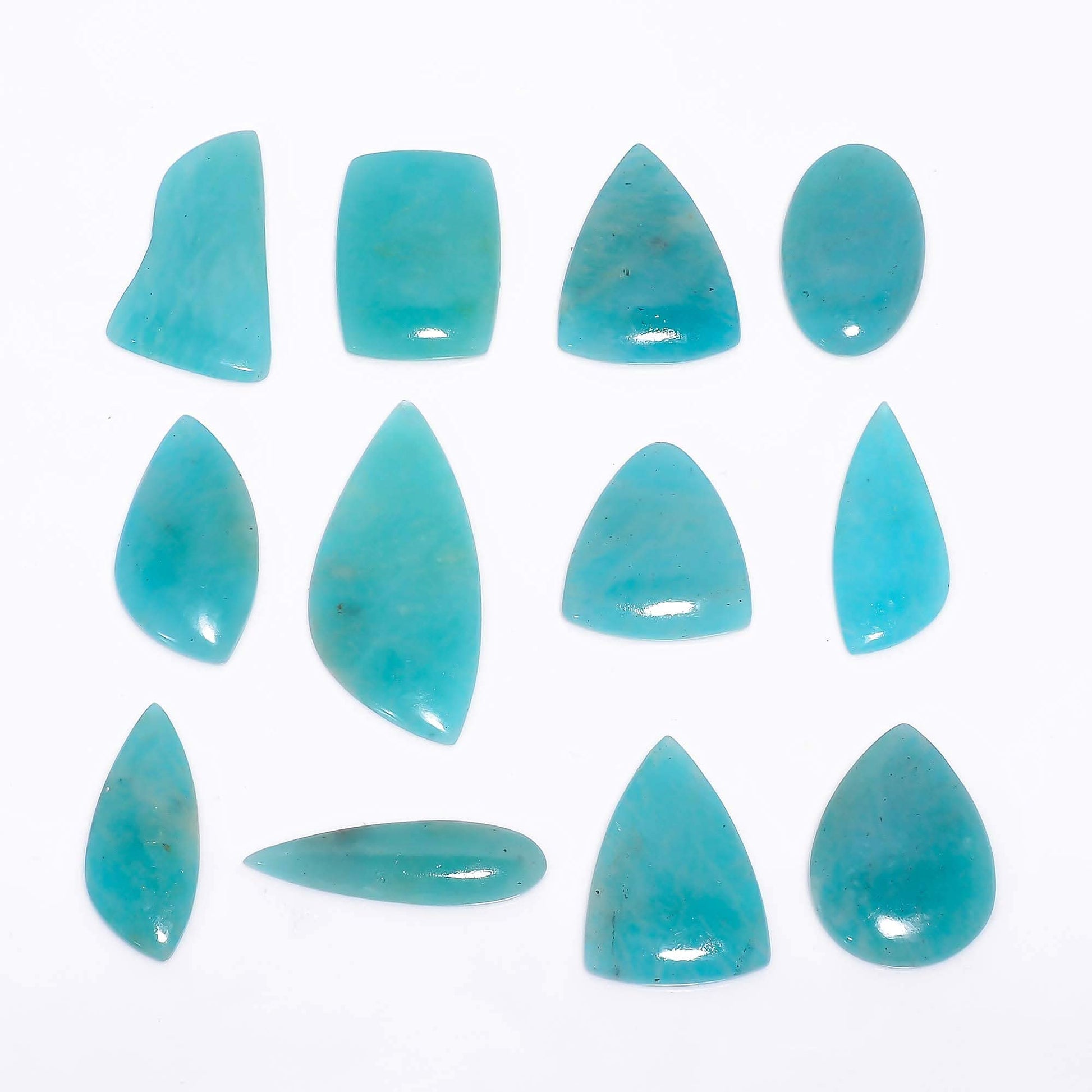 Polished amazonite stone with natural blue green color for rings