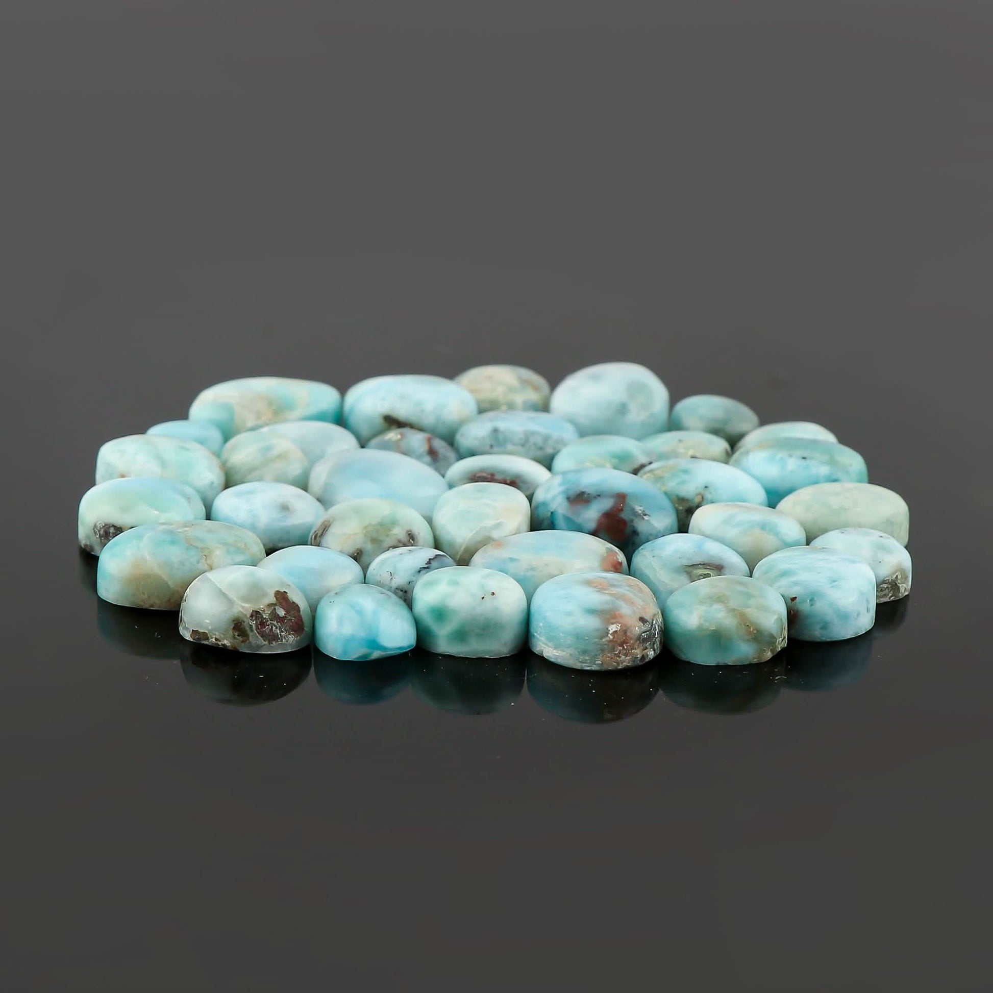 natural larimar stone mix shape