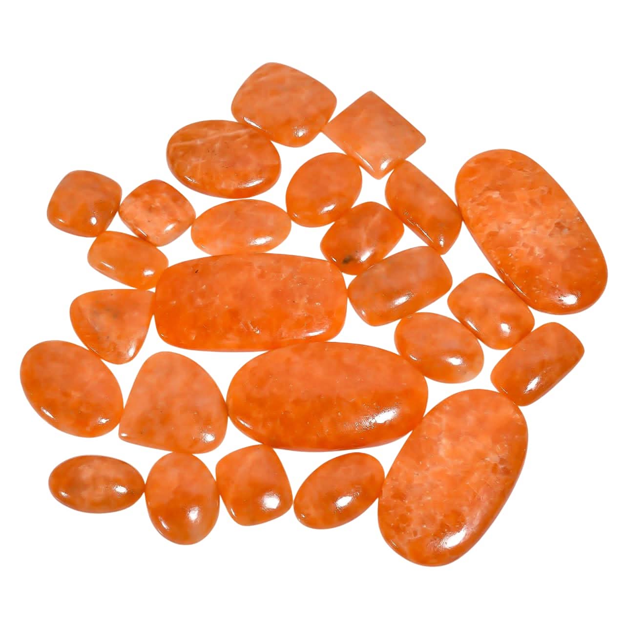 Orange Calcite Mix Shape Gemstones Cabochons [25-35mm] (3pcs), Jewelry Making Loose Gemstone, Polished Gems, DIY, Wire Wrapping, Reiki, Wikka, Healing Crystals, Bulk Gemstone Deal