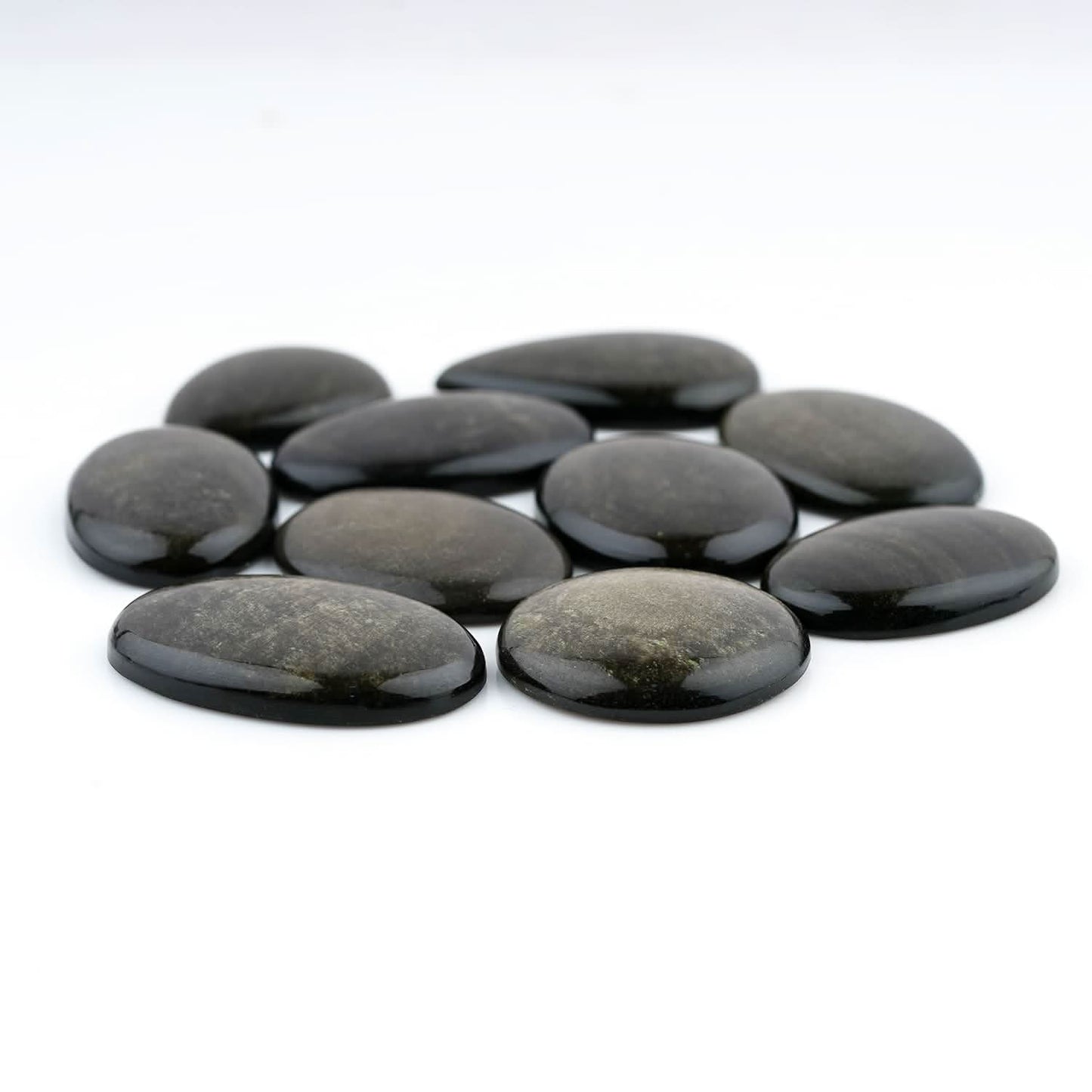 Golden Sheen Obsidian Mix Shape Gemstones Cabochons [25-35mm] (2-3pcs), Jewelry Making Loose Gemstone, Polished Gems, DIY, Wire Wrapping, Reiki, Wikka, Healing Crystals, Bulk Gemstone Deal