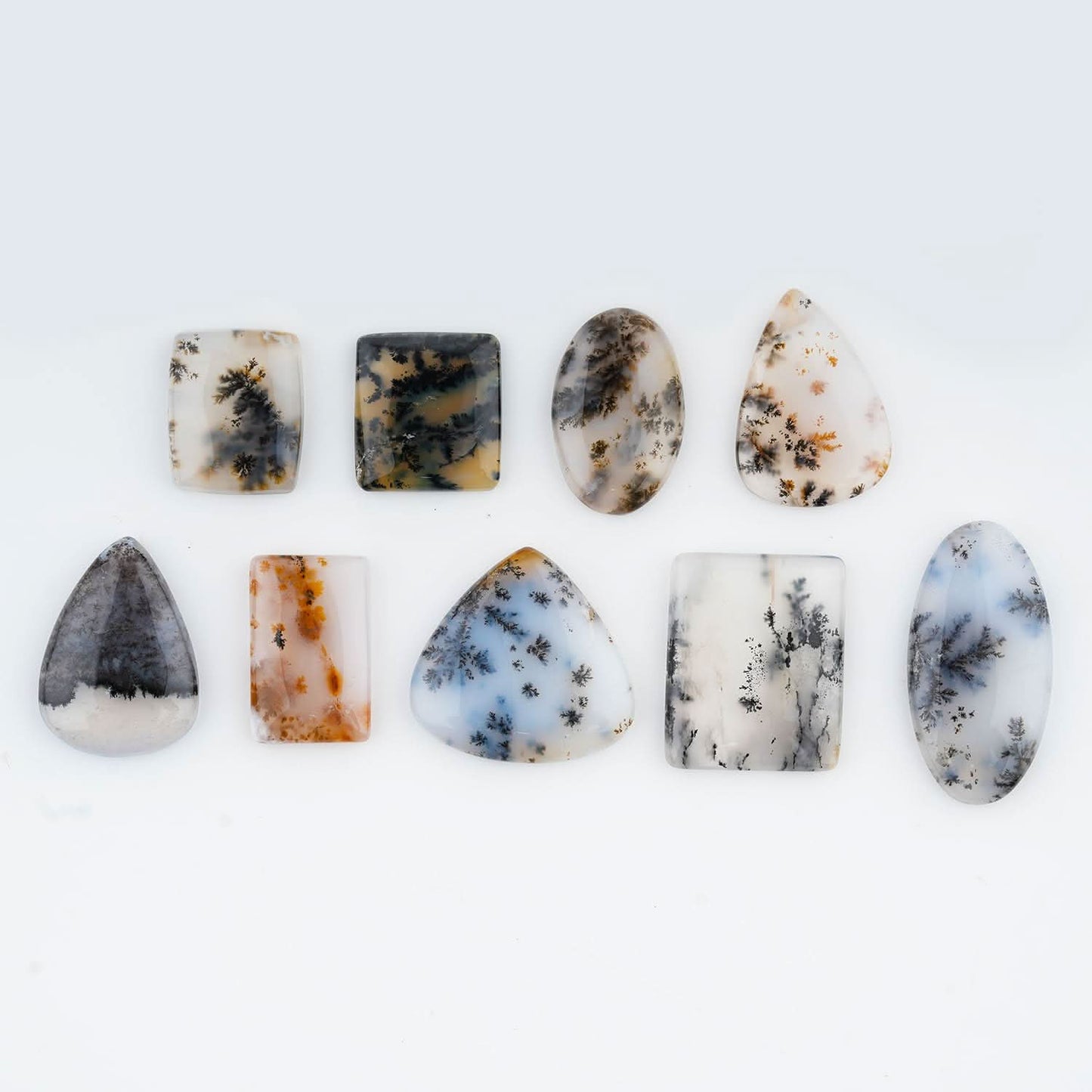 A+ Dendritic Agate Mix Shape Gemstones Cabochons [20-30mm] (5pcs)