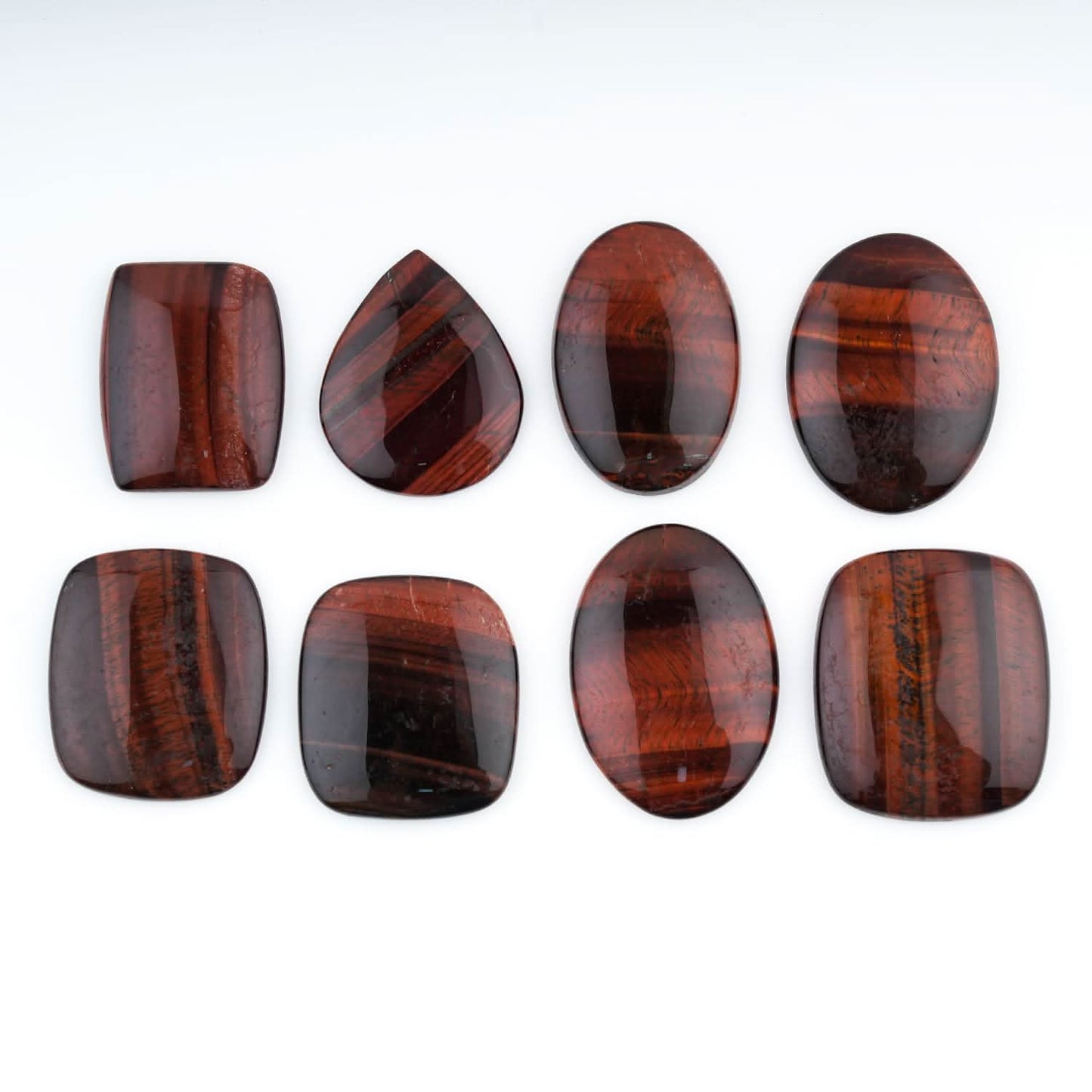 Dyed Red Tiger Eye Mix Shape Gemstones Cabochons [25-40mm] (2-3pcs), Jewelry Making Loose Gemstone, Polished Gems, DIY, Wire Wrapping, Reiki, Wikka, Healing Crystals, Bulk Gemstone Deal