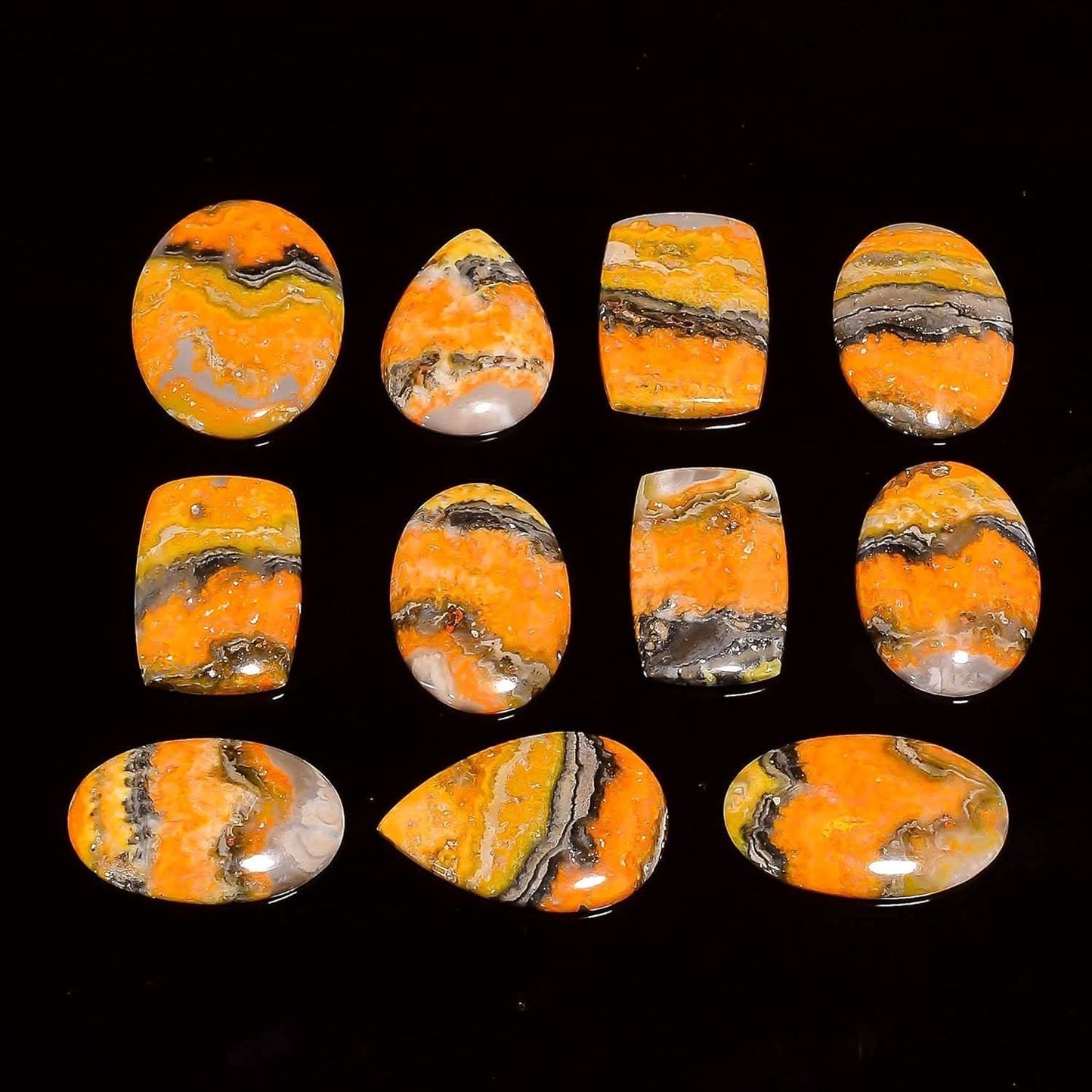 natural bumble bee stone cabochon lot