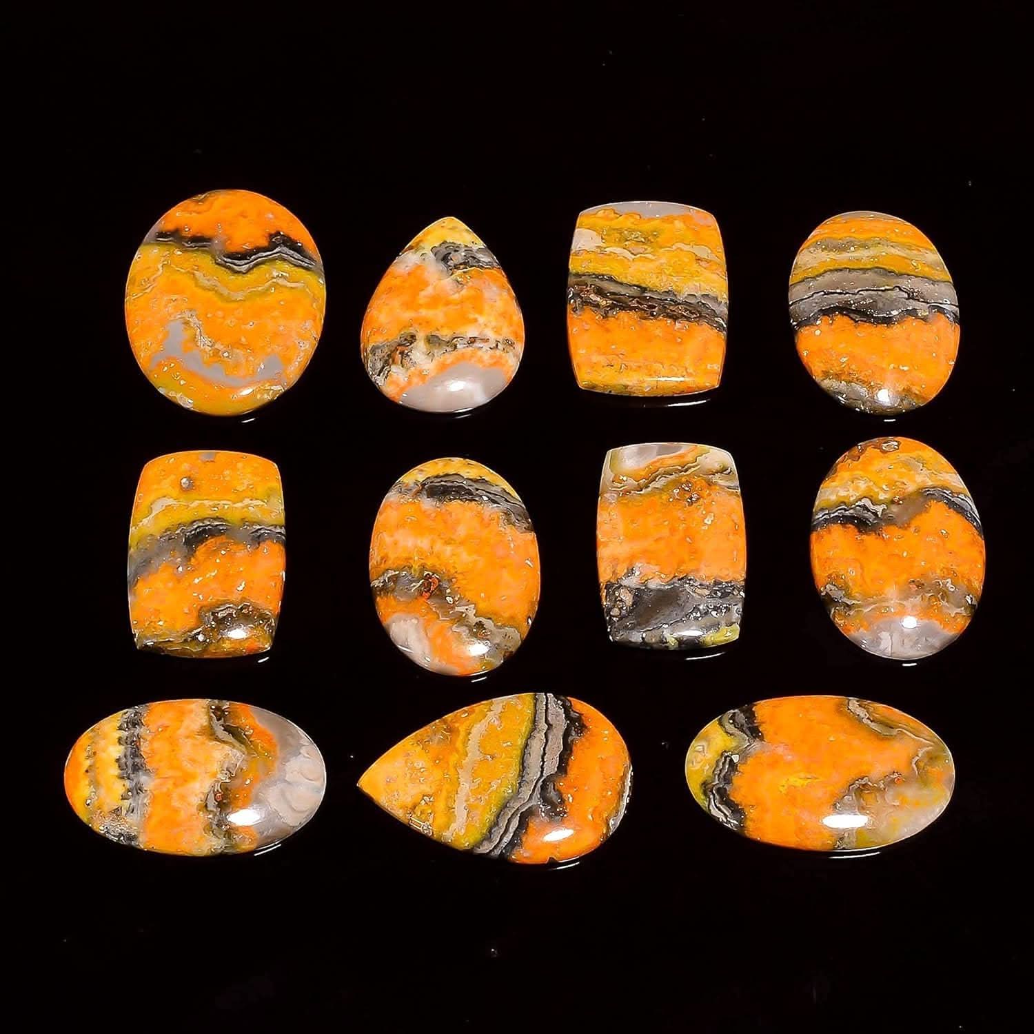 natural bumble bee stone cabochon lot