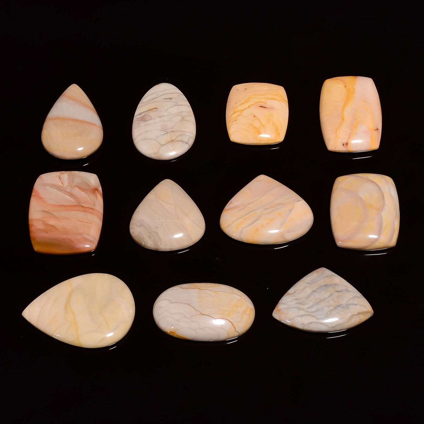 2-3pcs, Willow Creek Jasper Mix Shape Gemstones Cabochons, Jewelry Making Loose Gemstone, Polished Gems, DIY, Wire Wrapping, Healing Crystals, Bulk Gemstone Deal, 30-40mm