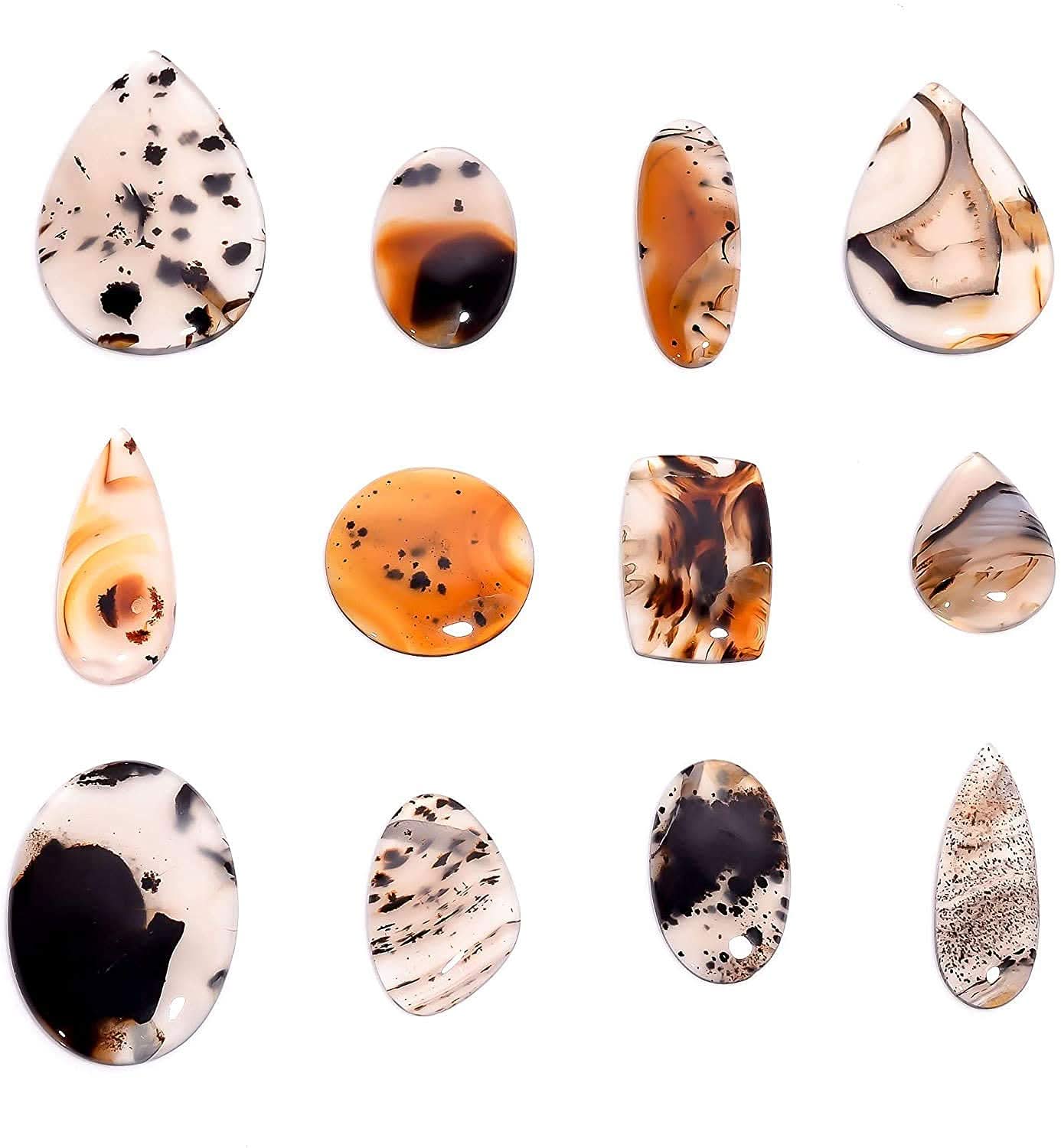 3pcs Montana Agate Gemstone Wholesale Cabochons Lot, Jewelry Making Loose Gemstone, Polished Home Decor Specimen, DIY, Wire Wrapping, Reiki, Healing Crystals, Bulk Gemstone Deal